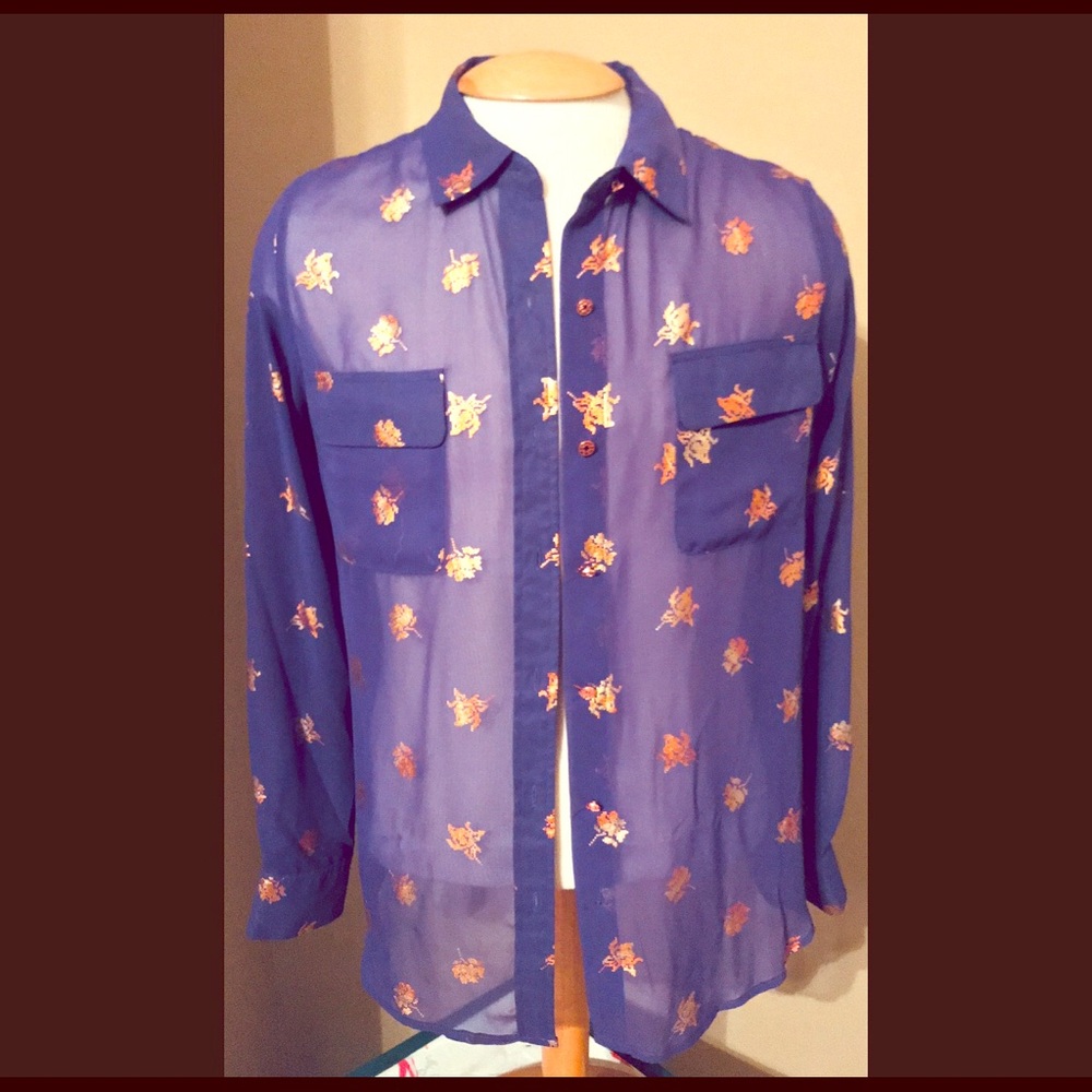 Jaclyn Smith Button Down Blouse Size Large